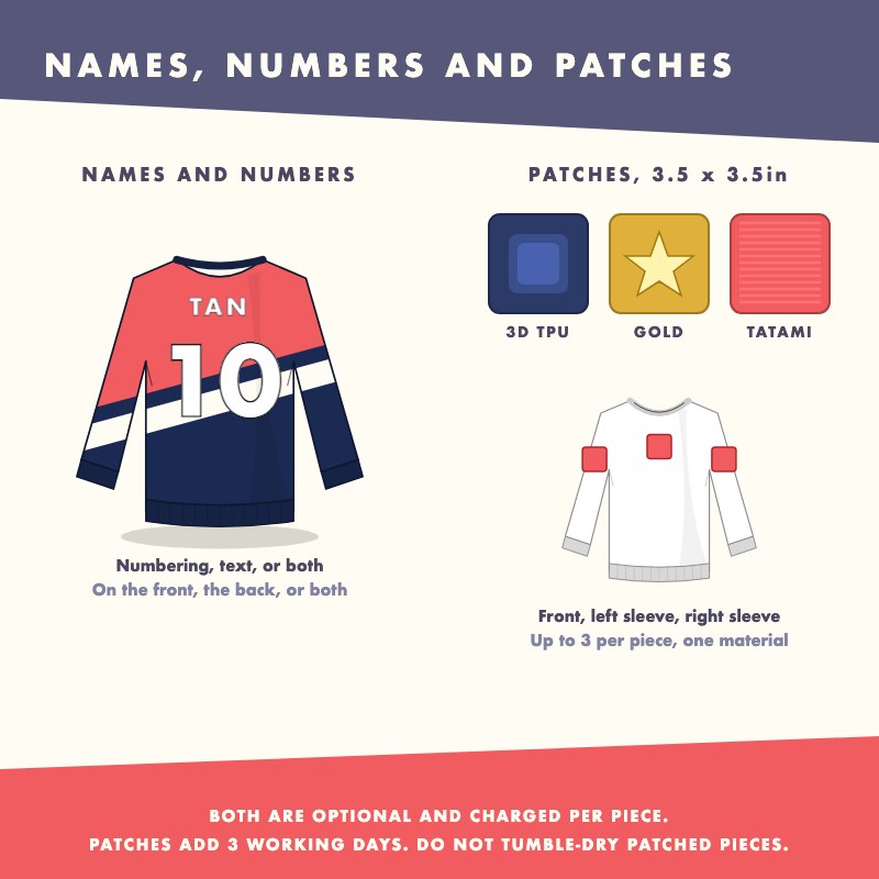 Sweatshirt with a printed name and number, plus 3D TPU, gold and tatami patches on the front and sleeves